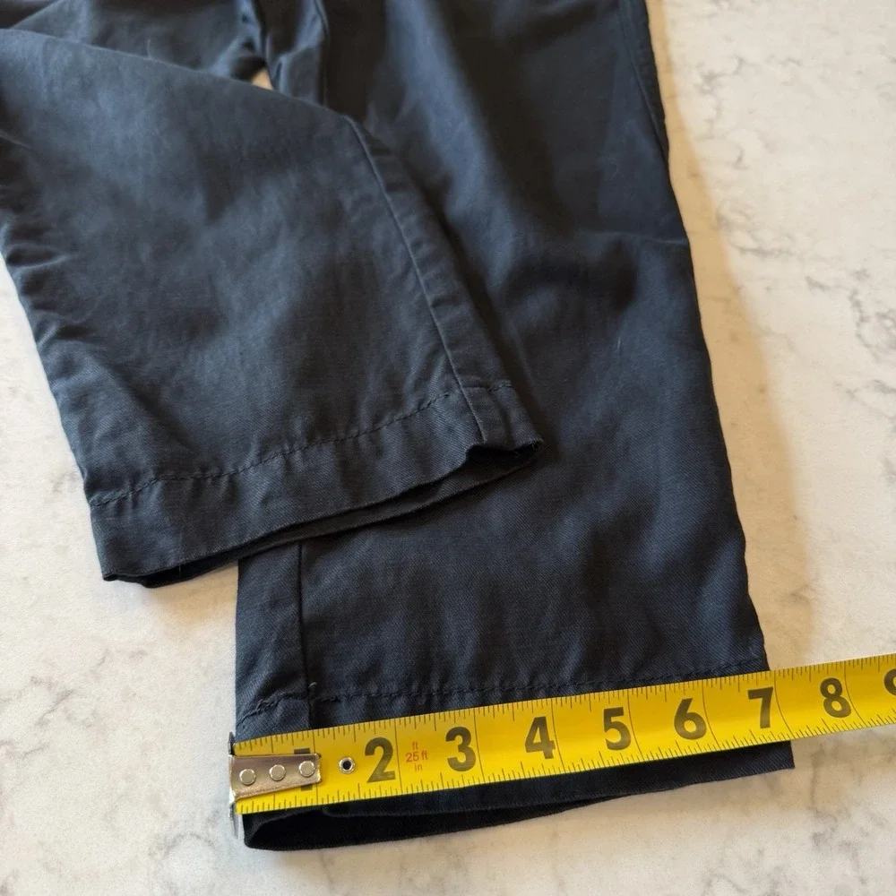 Banana Republic Lyocell Linen Cotton Tapered Cropped Pull On Pant Black Medium